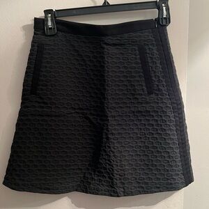 Theory Elegant Black Textured Skirt